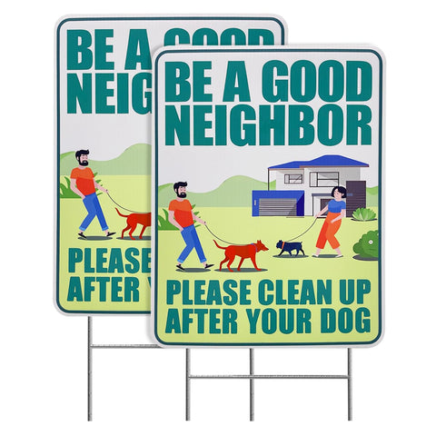 Hozzwhoo dog sign 12x9 inch in yard boosts visibility and neighbor courtesy