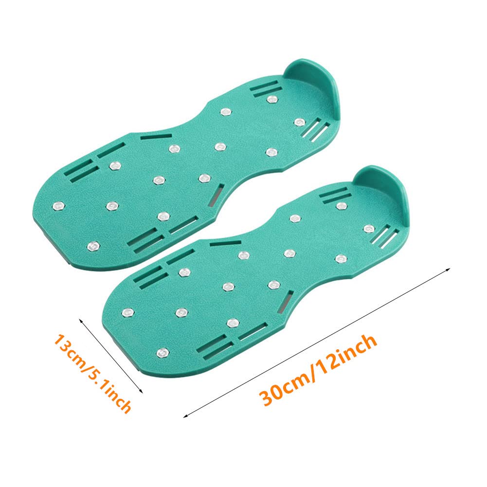 Hozzwhoo lawn aerator shoes worn on grass for quick lawn aeration