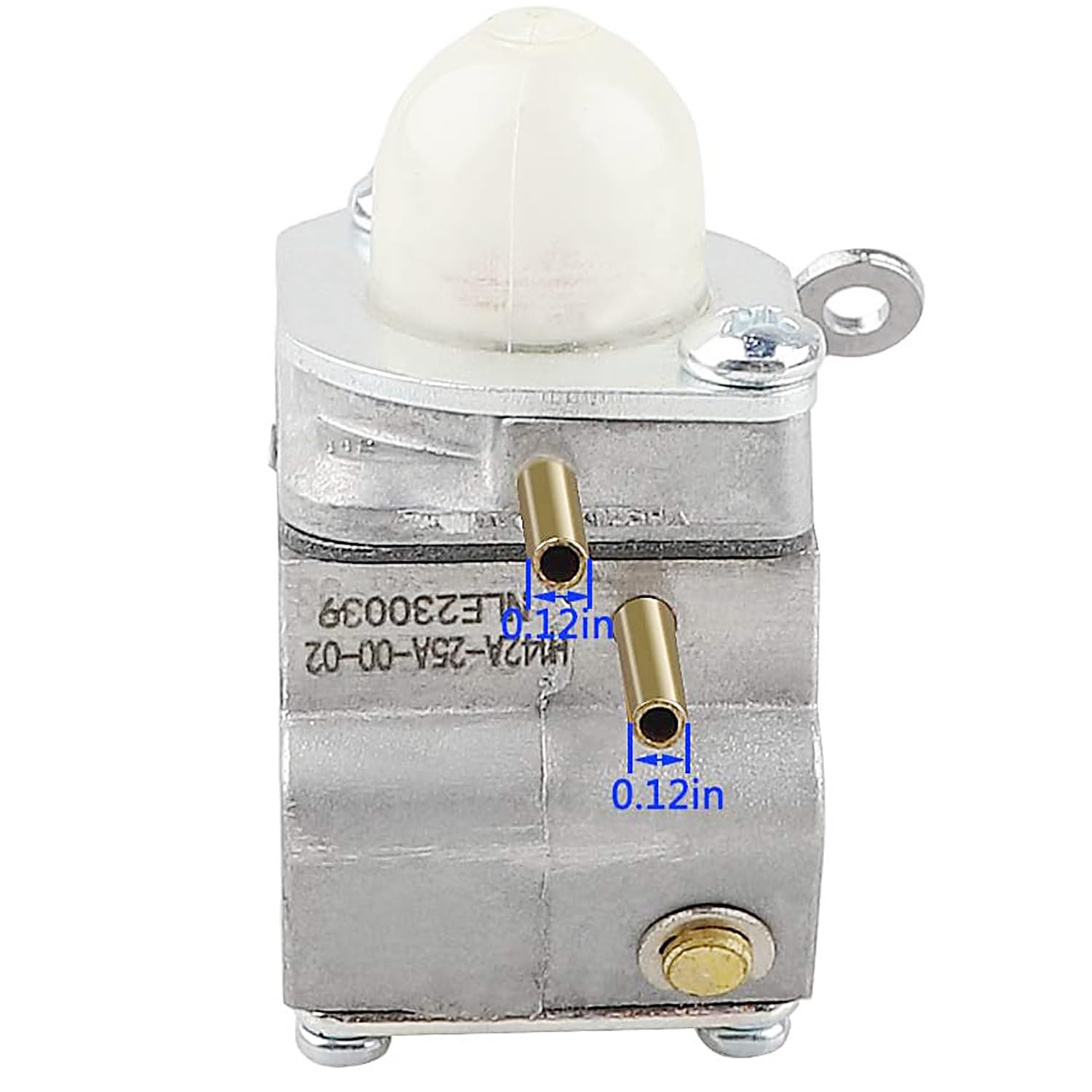 HPENP WS210 carburetor with fuel hose and primer bulbs for quick priming.