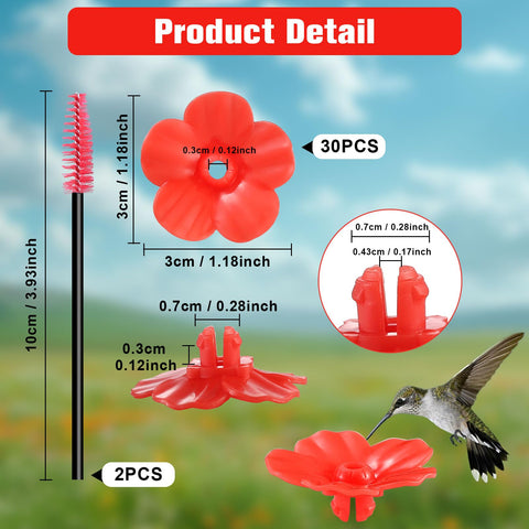Hpewi cleaning brushes included for easy maintenance of feeder flowers