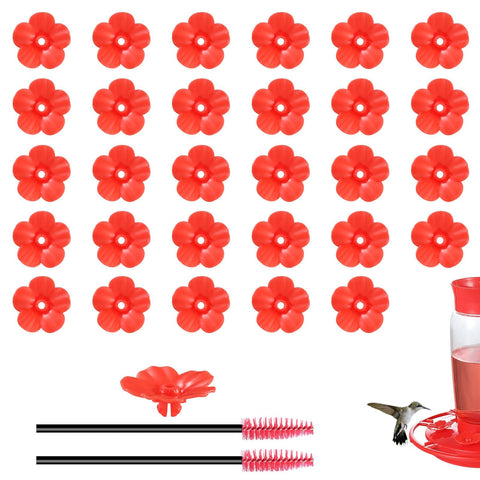 Hpewi 30 red hummingbird feeder flowers for universal fit and vibrant garden color