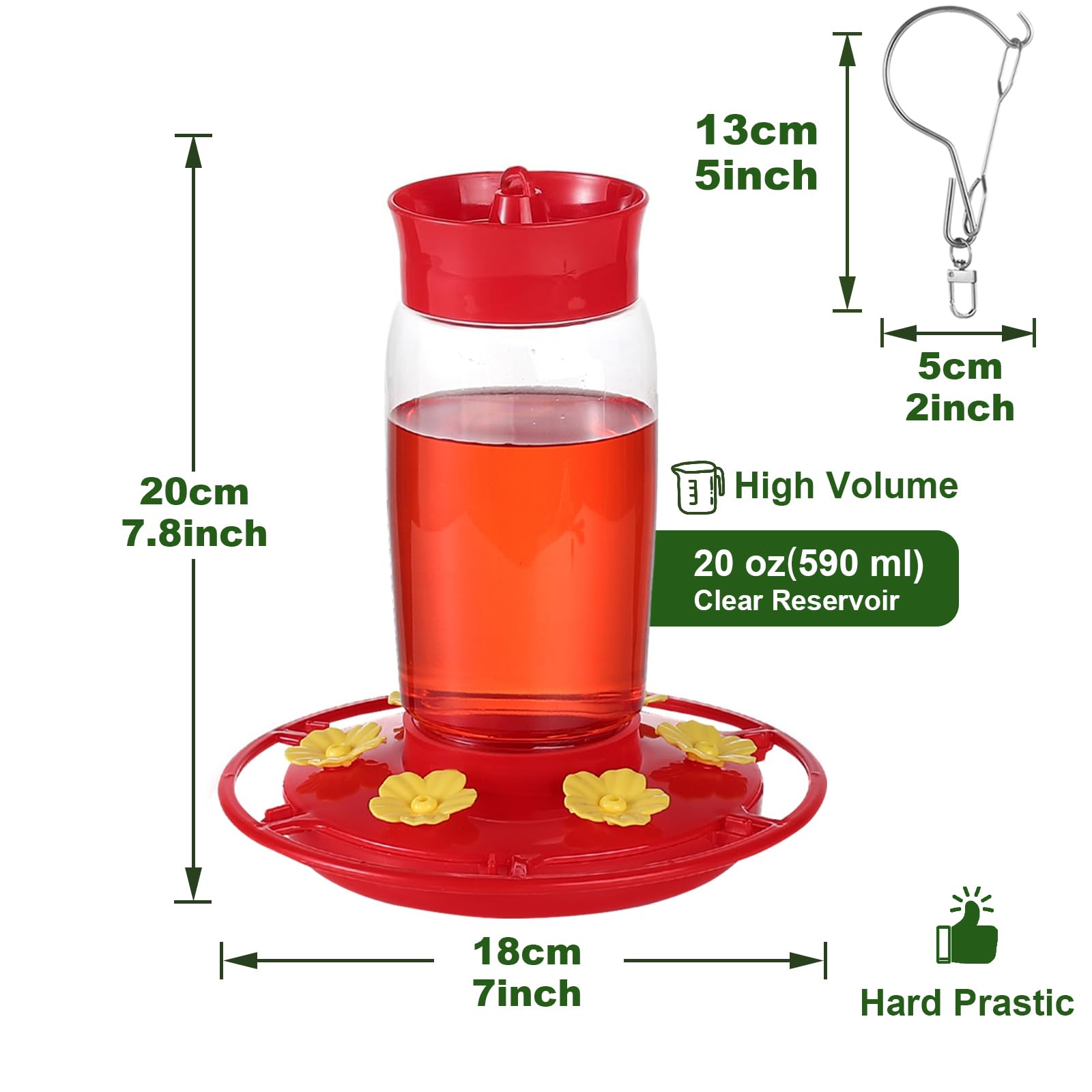 Wide mouth design allows easy refilling and cleaning