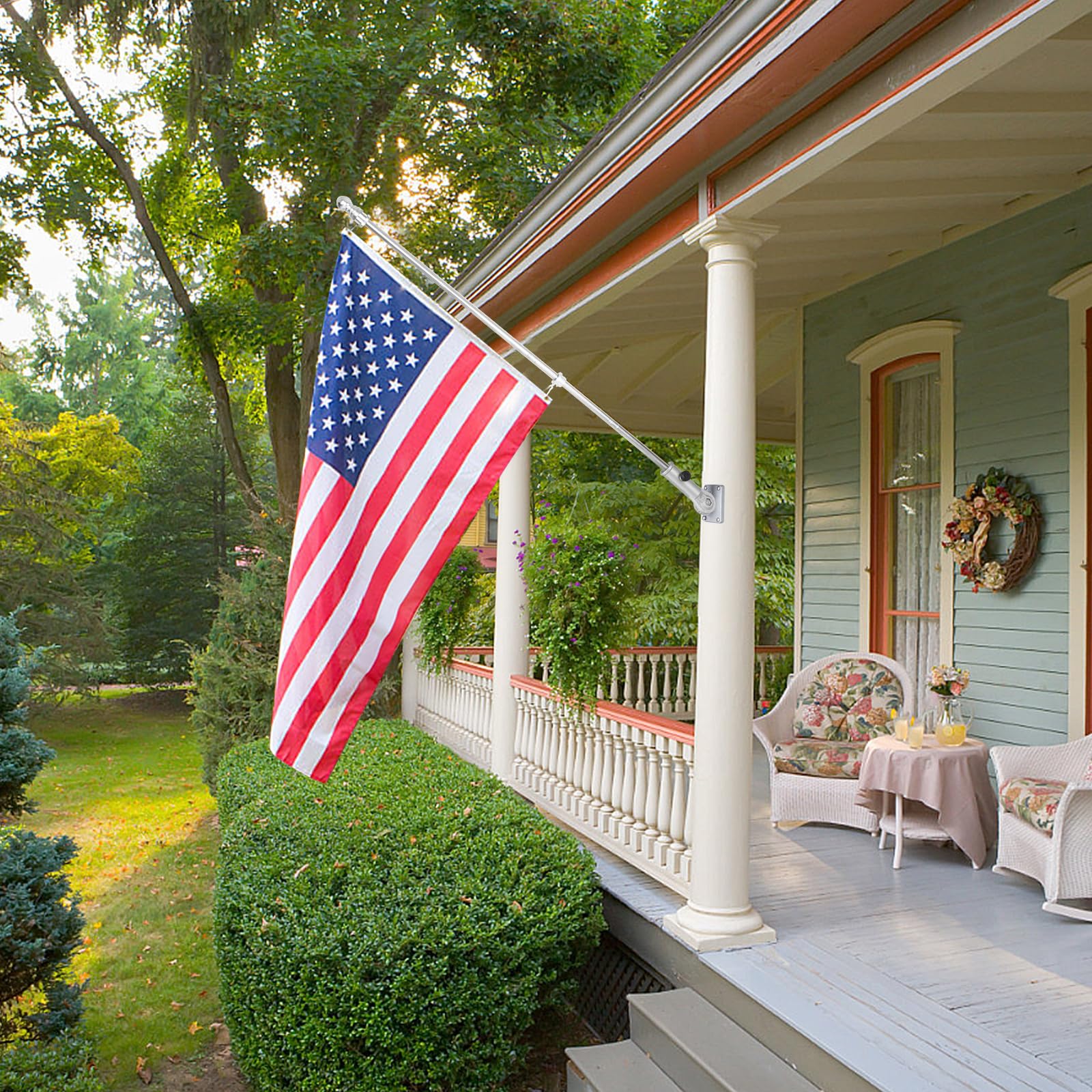 HPGOED 1-inch silver rings suit outdoor flag setups.