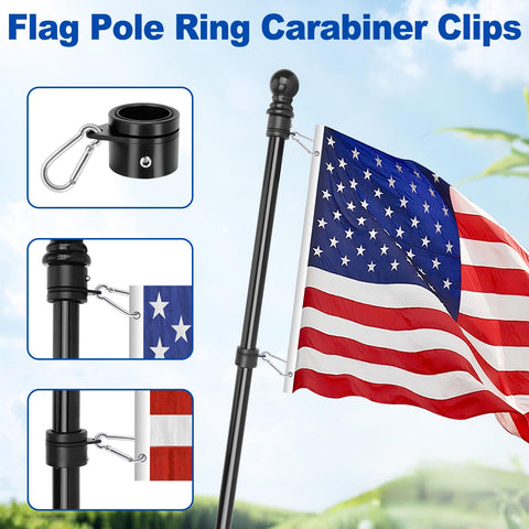 HPGOED aluminum flag clip for grommeted flags ensures secure attachment.