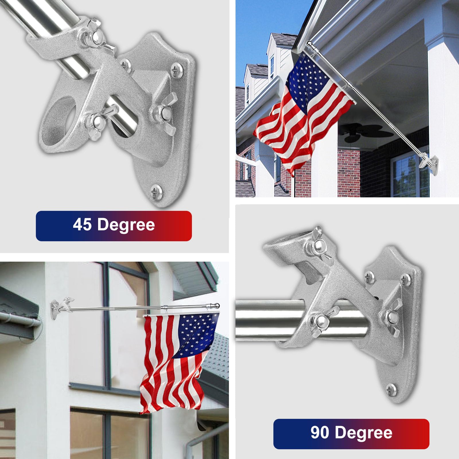 HPGOED angled 45-degree mount elevates flag display with dignity.
