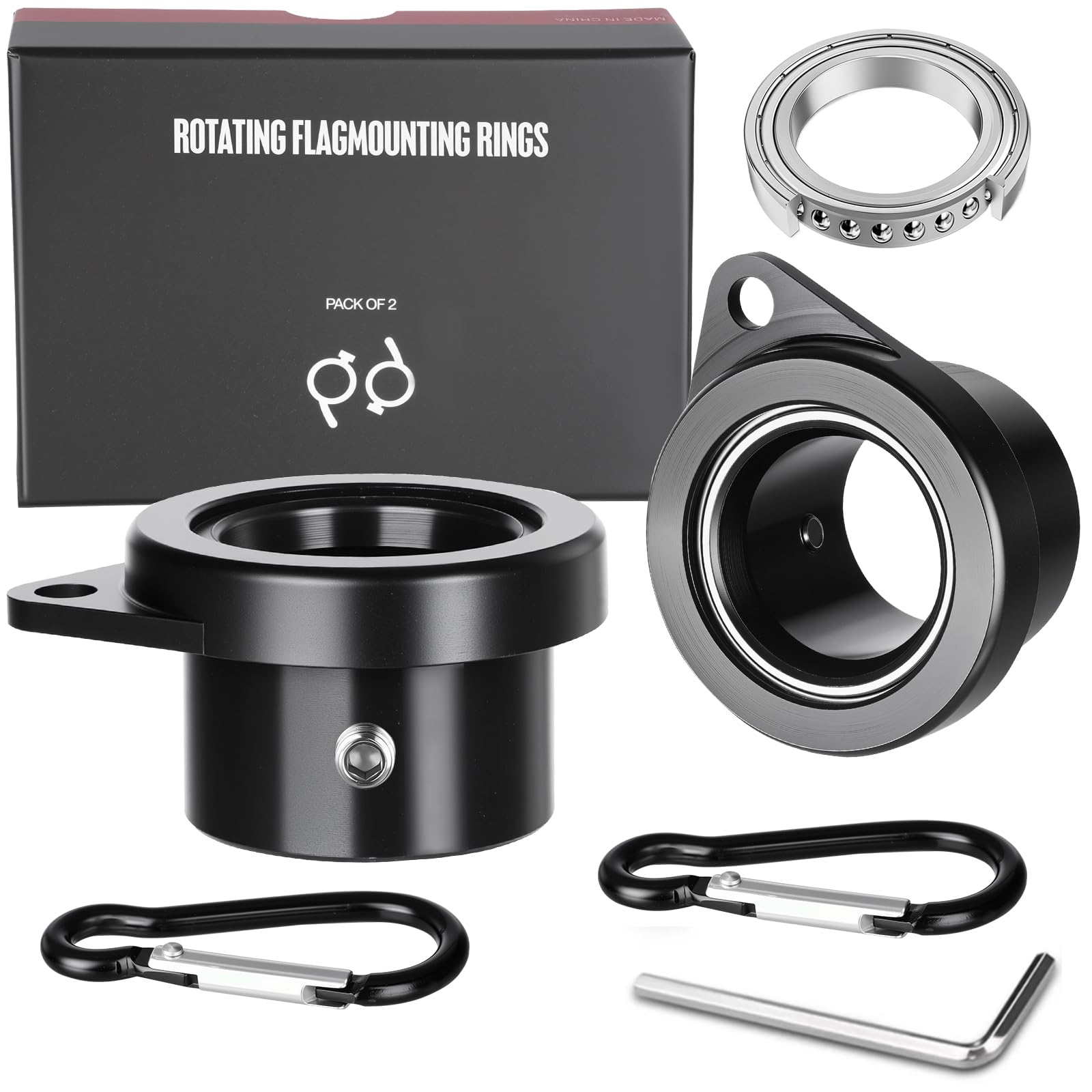 HPGOED bearing-steel-ball flagpole rings provide durable outdoor performance.