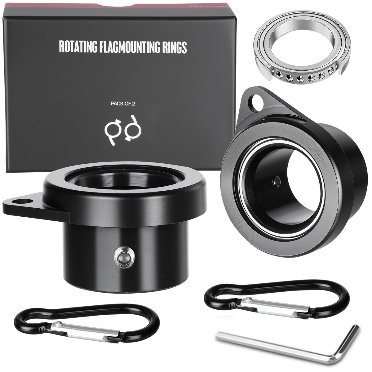 HPGOED bearing-steel-ball flagpole rings provide durable outdoor performance.