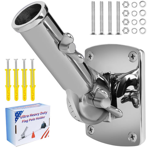HPGOED flag pole holder in marine-grade 316 stainless resists salt spray.