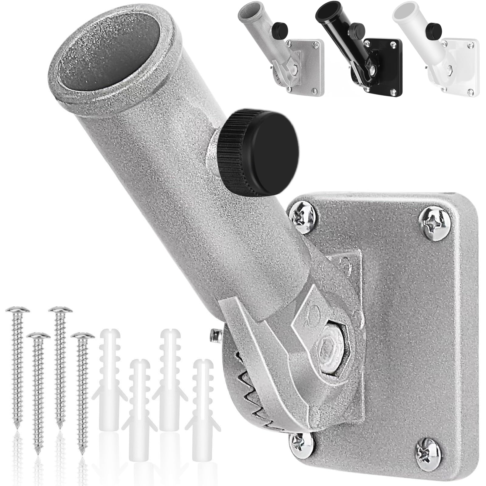 HPGOED flag pole holder outdoor aluminum mount for durable weatherproof display.