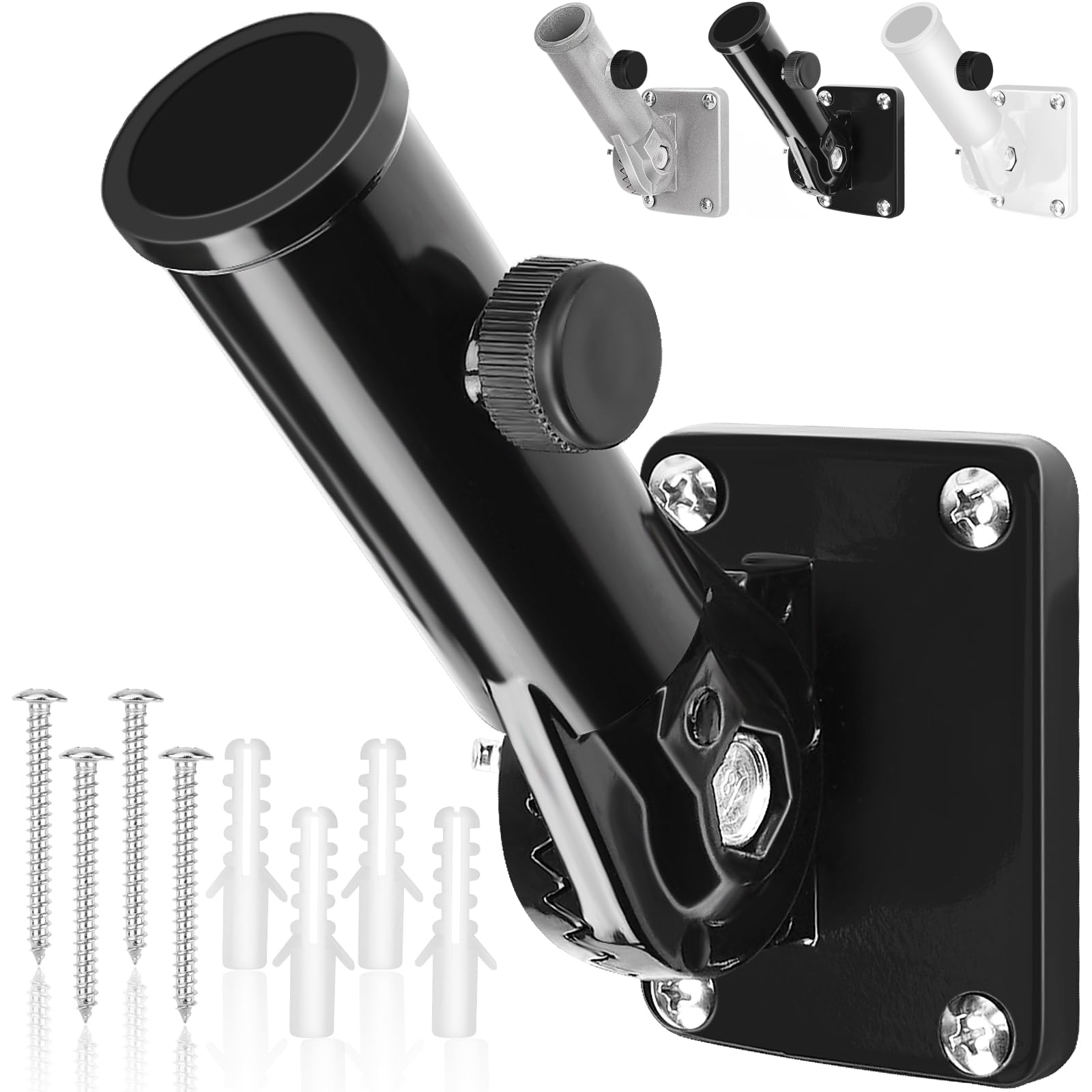 HPGOED flag pole holder on exterior wall for sturdy outdoor display.