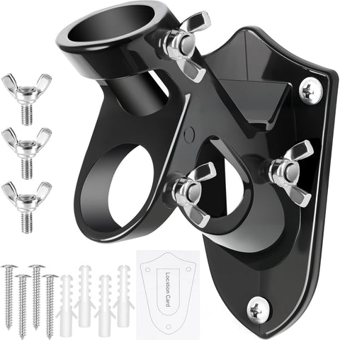 HPGOED flag pole holder outdoor bracket demonstrates sturdy wall mounting for exterior flags.