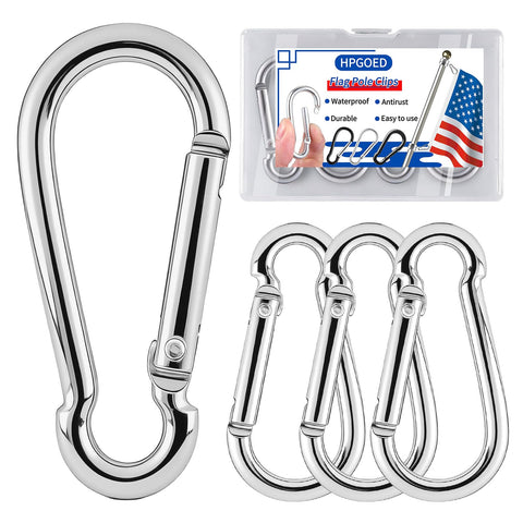 HPGOED flag pole ring clip in aluminum for lightweight, durable flag installation.