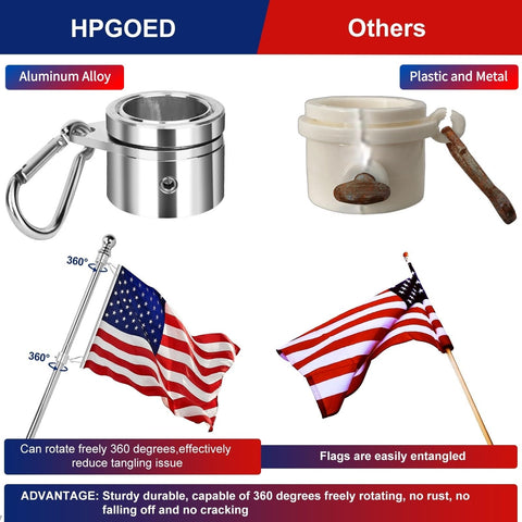 HPGOED adjustable flagpole length from 1.3 to 6 ft for versatility.