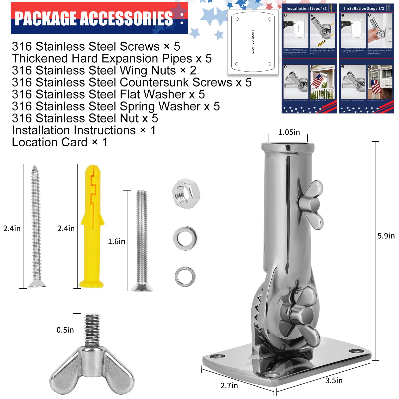 HPGOED heavy-duty bracket stands up to strong winds.