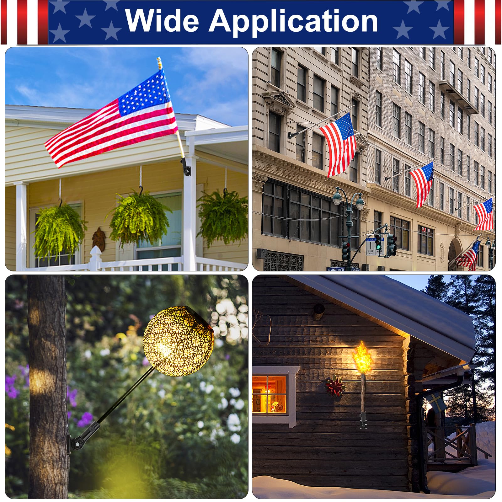 HPGOED 1 inch flag pole compatibility on exterior surfaces.