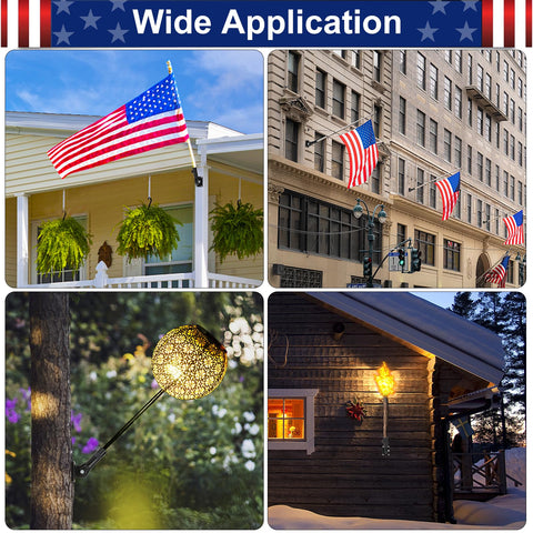 HPGOED 1 inch flag pole compatibility on exterior surfaces.