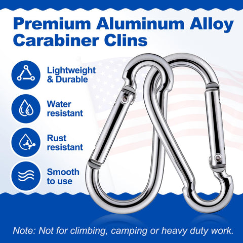 HPGOED spring-door carabiner clip provides one-handed, fast connection.