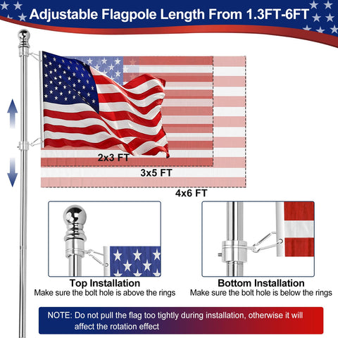 HPGOED thickened stainless steel pole resists bending for durability.