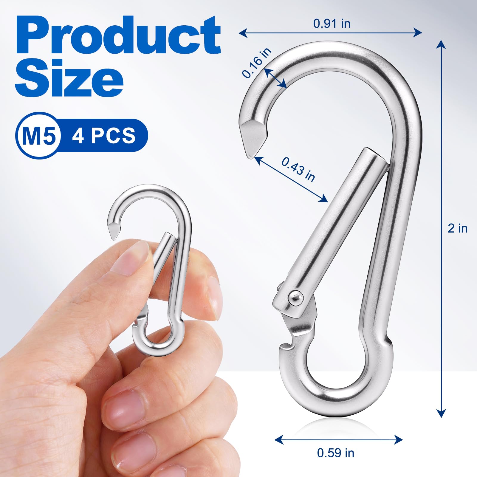 HPGOED aluminum alloy clip withstands wear and exposure for outdoor use.