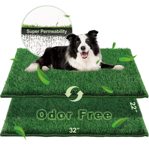 HQ4US 4LEGS artificial grass potty pad large with hemmed edge for easy cleaning