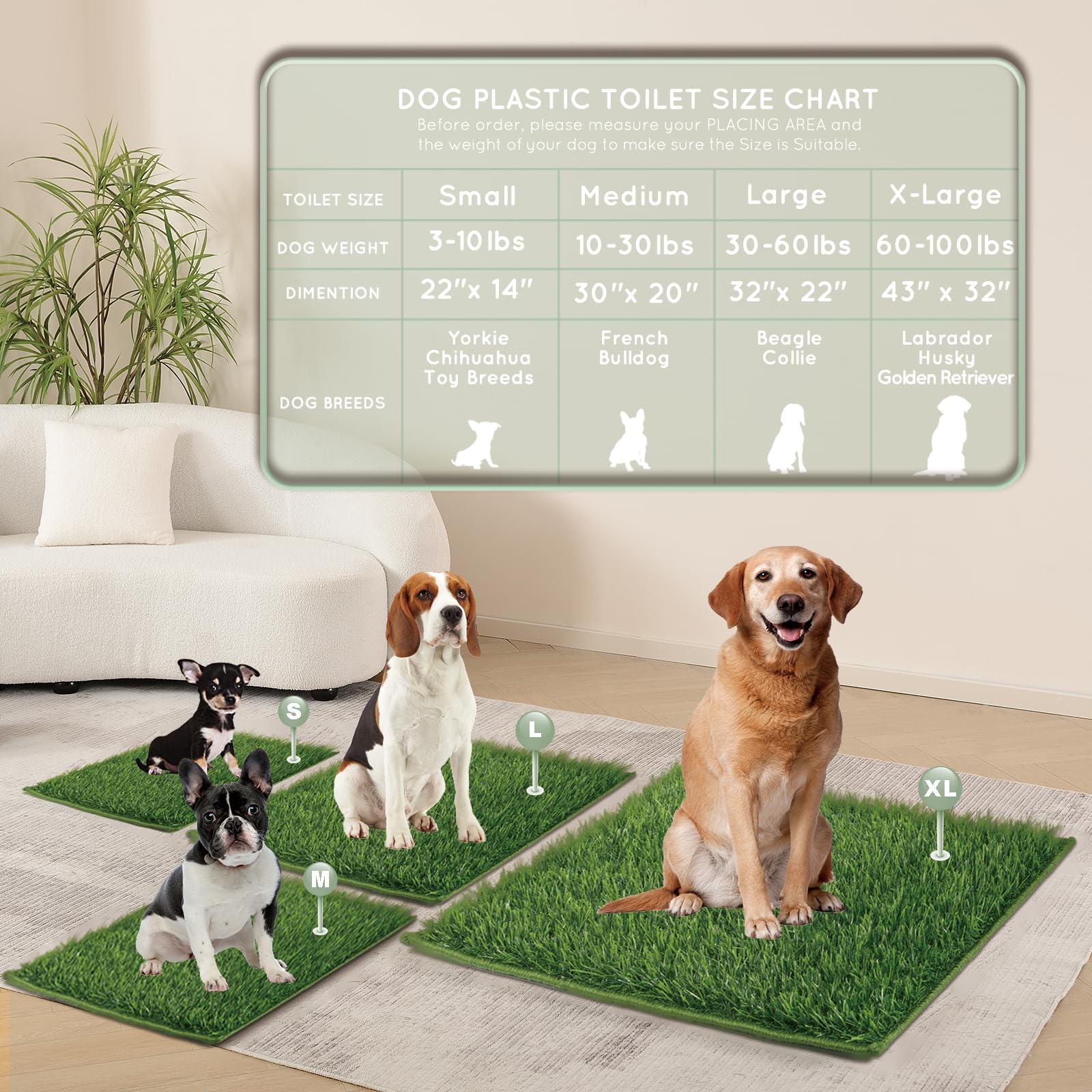 HQ4US 4LEGS puppy potty training turf, easy to introduce