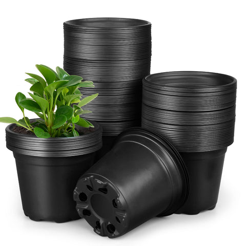HQAUT 5-inch nursery pot shows exact dimensions for efficient seedling planning.