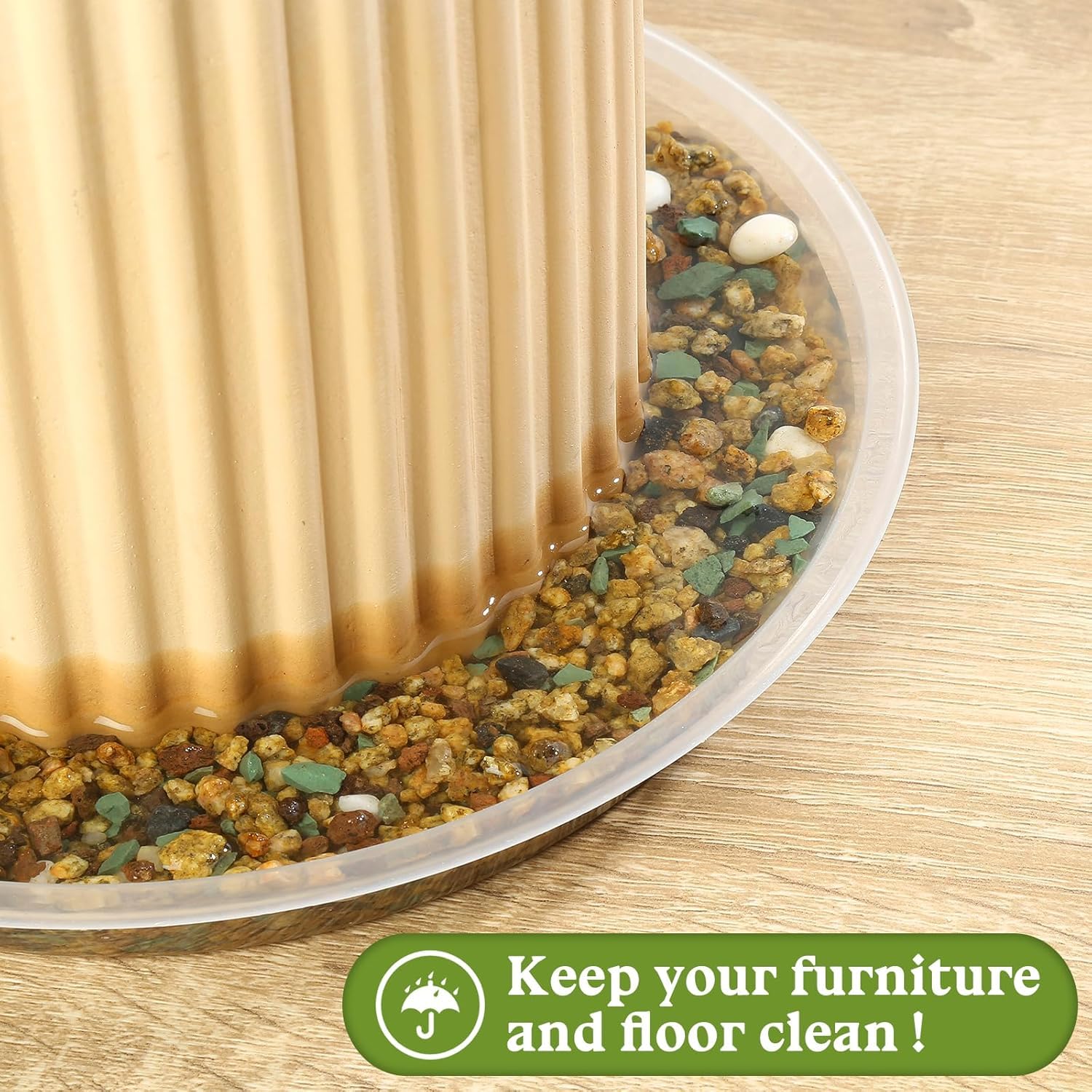 HQAUT clear plant saucer 6-inch supports medium pots with drip containment.