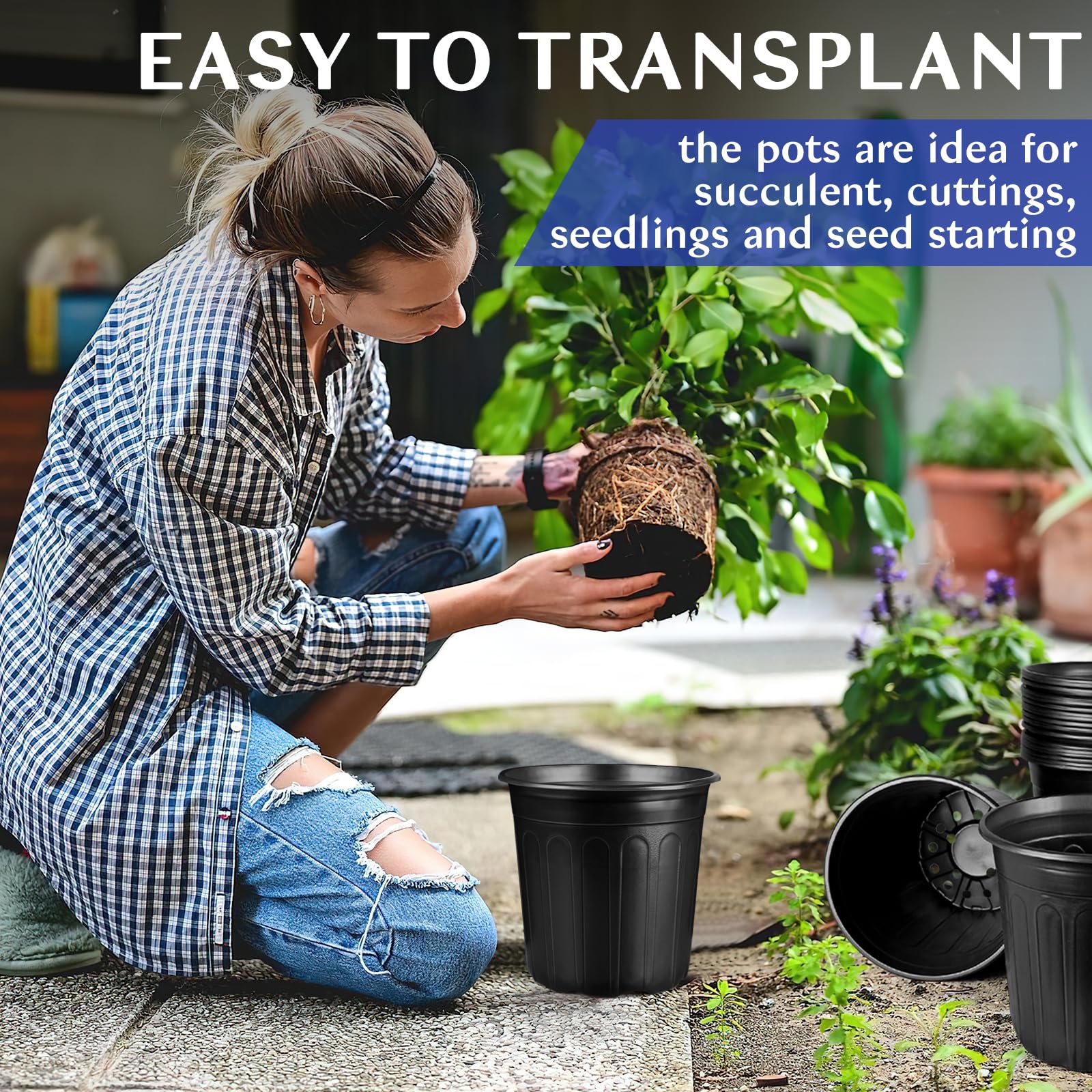 HQAUT drainage holes promote drainage and air circulation in each pot