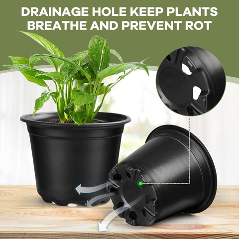 HQAUT pots feature drainage holes for healthy root respiration and reduced rot risk.