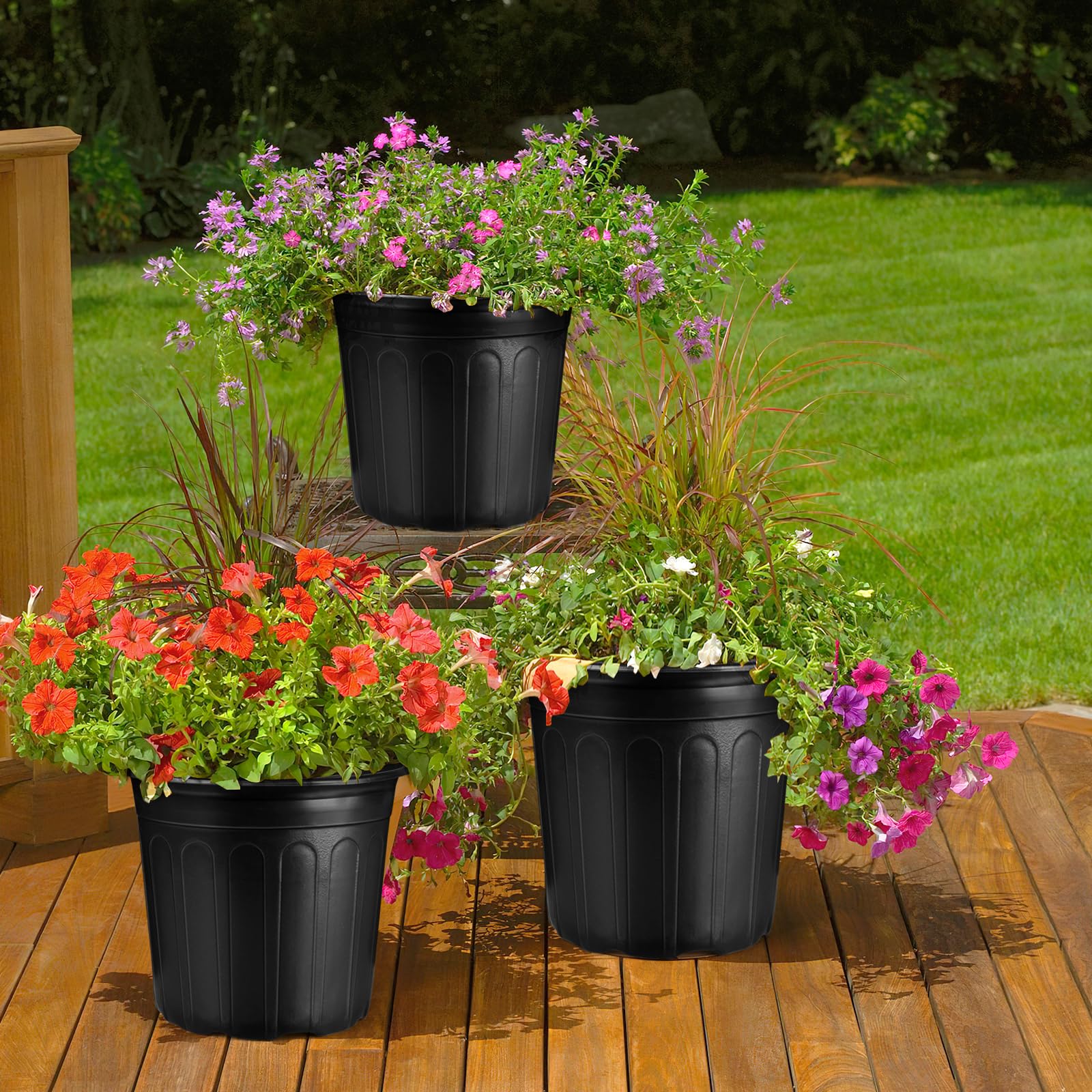 HQAUT stackable nursery pots save space when not in use
