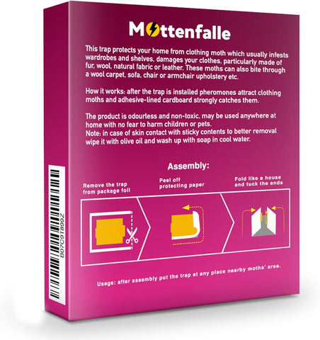 HQBLC Mottenfalle traps are quick to set up in minutes for closet protection.