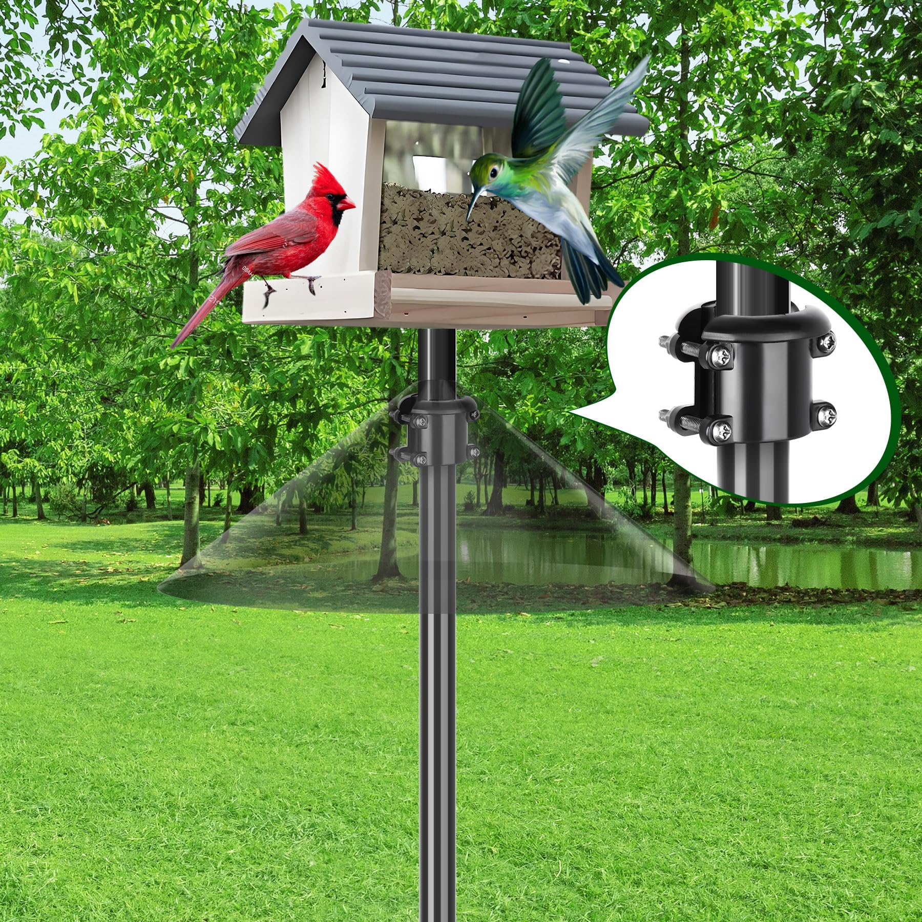 HQBRO Heavy-duty ABS baffle holder resists chew and rust.