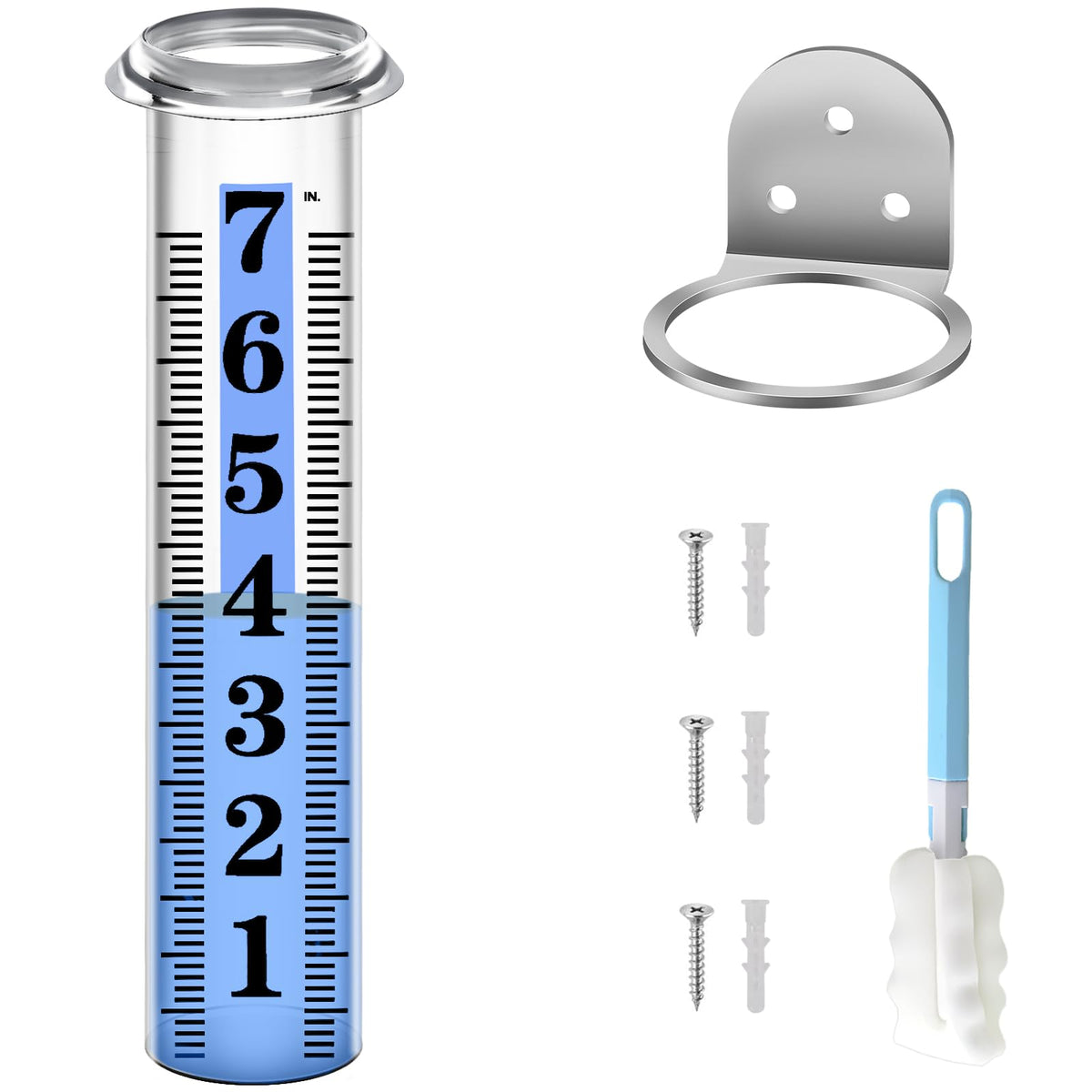 HQcontL Accurate Rain Gauge with 7-inch display for precise garden rainfall readings