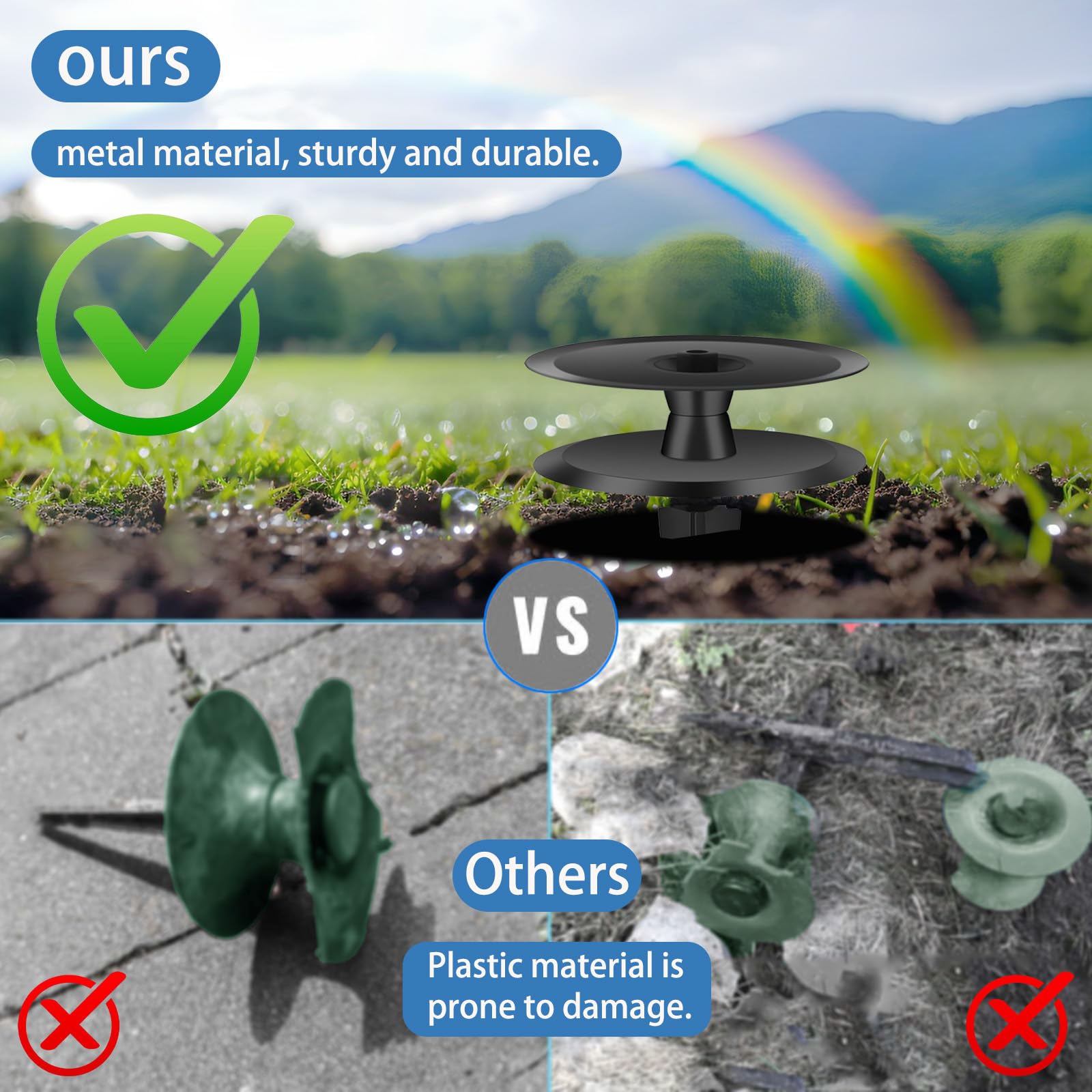HQcontL rustproof coated stake protecting garden beds from kinks and wear.