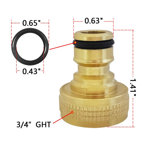HQMPC 3/4 inch GHT connectors fit standard hoses securely.
