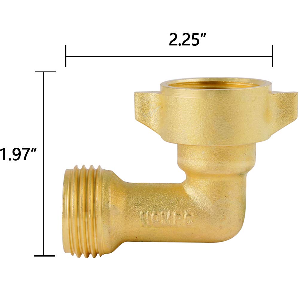 HQMPC brass elbow with male to female threads for easy setup