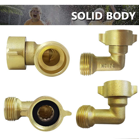 HQMPC brass elbow showing quick-install connection in action