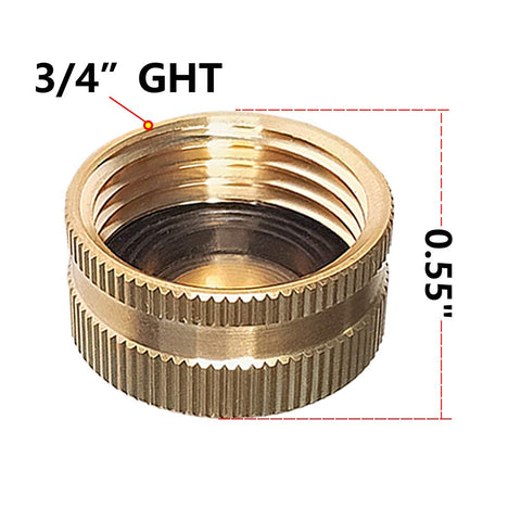 HQMPC 3/4-inch cap with washer prevents dirt and water from entering fittings.