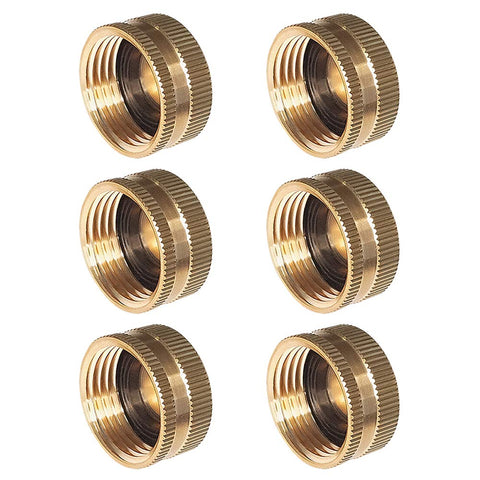 HQMPC brass garden hose cap with washer seals 3/4-inch connections for leak-free storage.