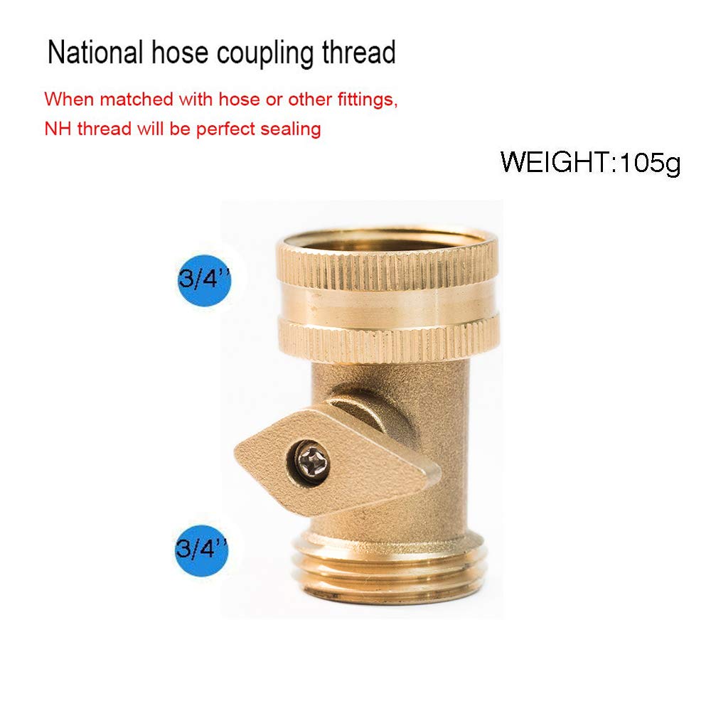HQMPC brass garden hose connector with three-quarter-inch GHT thread for easy hookups.
