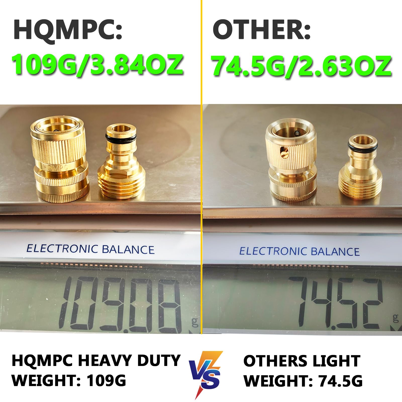 HQMPC brass quick connect fittings emphasize durability and corrosion resistance