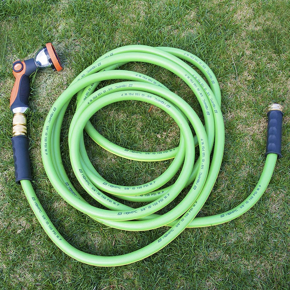 HQMPC 50ft flexible hose coils neatly for storage