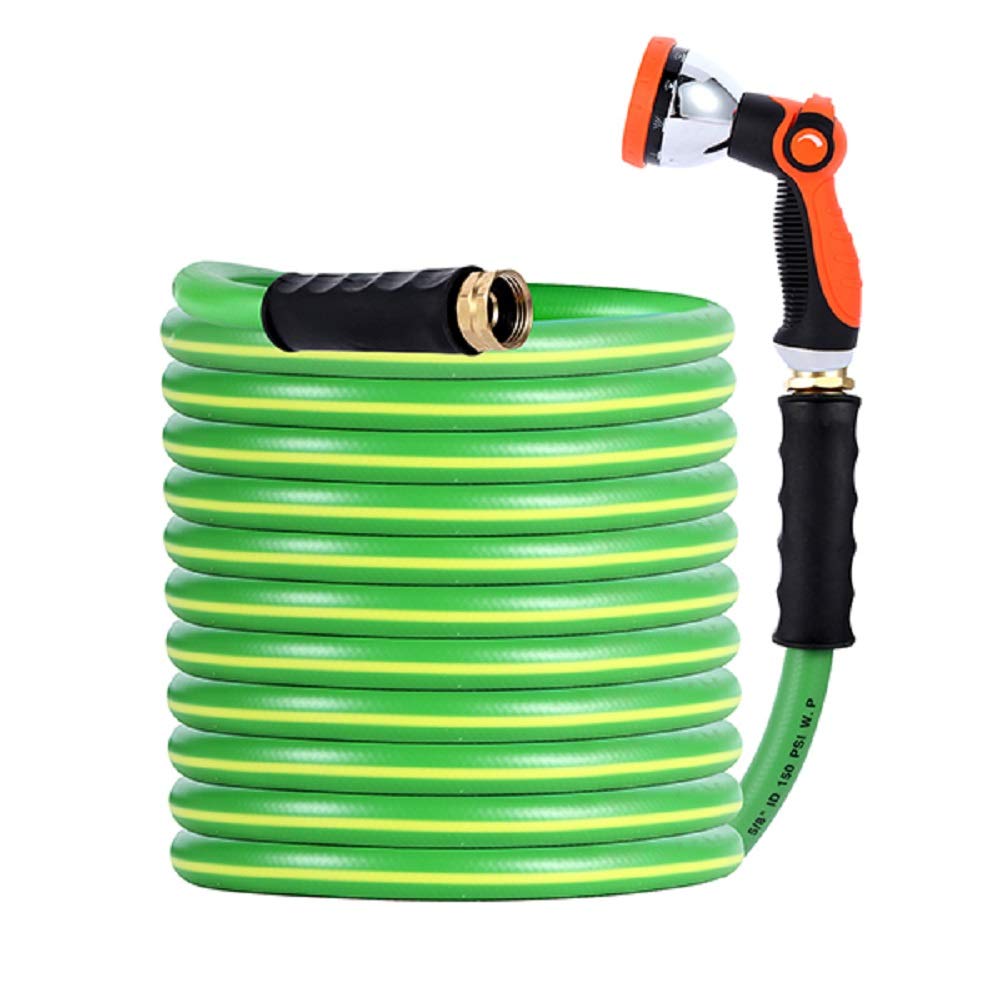 HQMPC garden hose 50ft uncoiled for broad watering reach and smooth flow