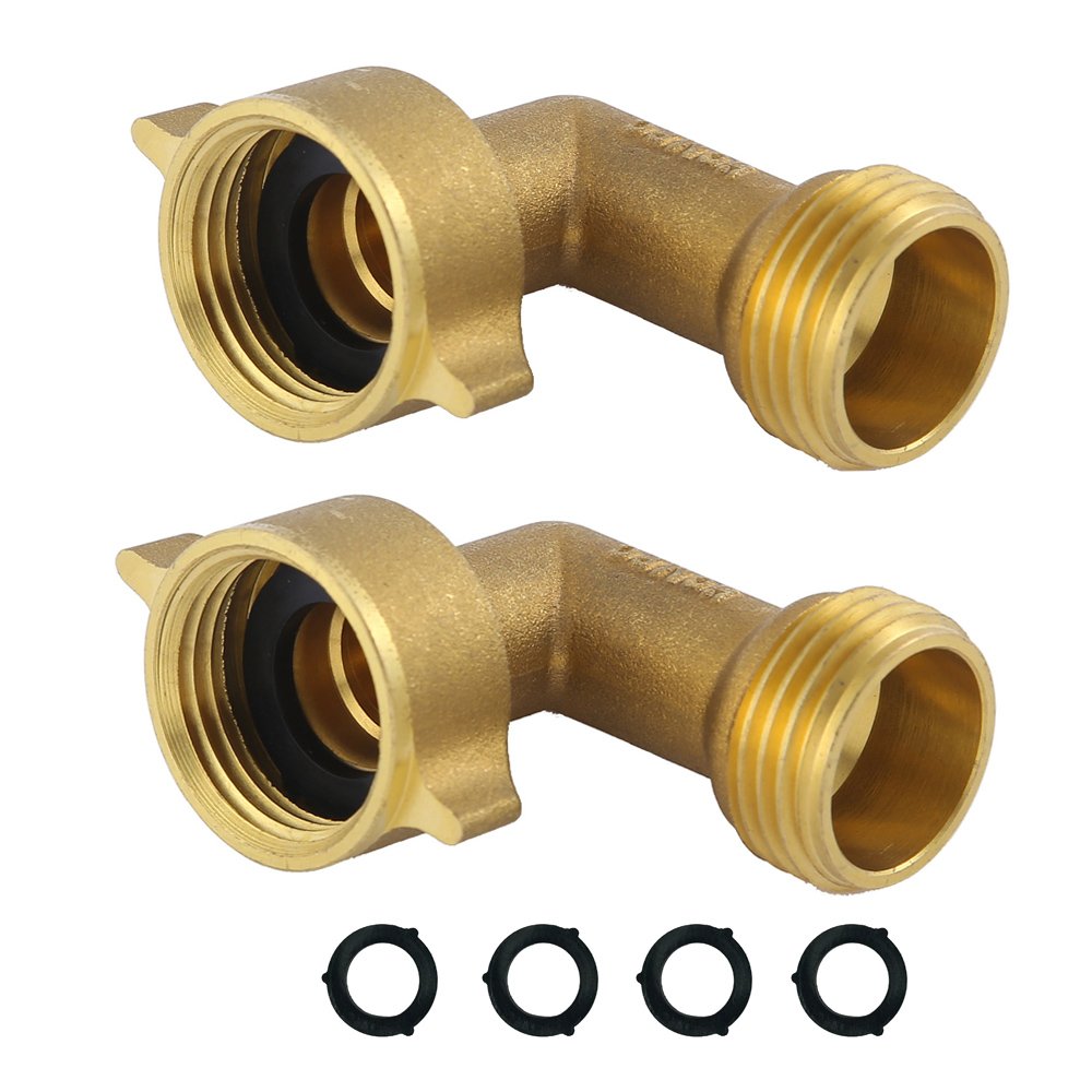HQMPC garden hose elbow 90-degree brass for leak-free right-angle flow.