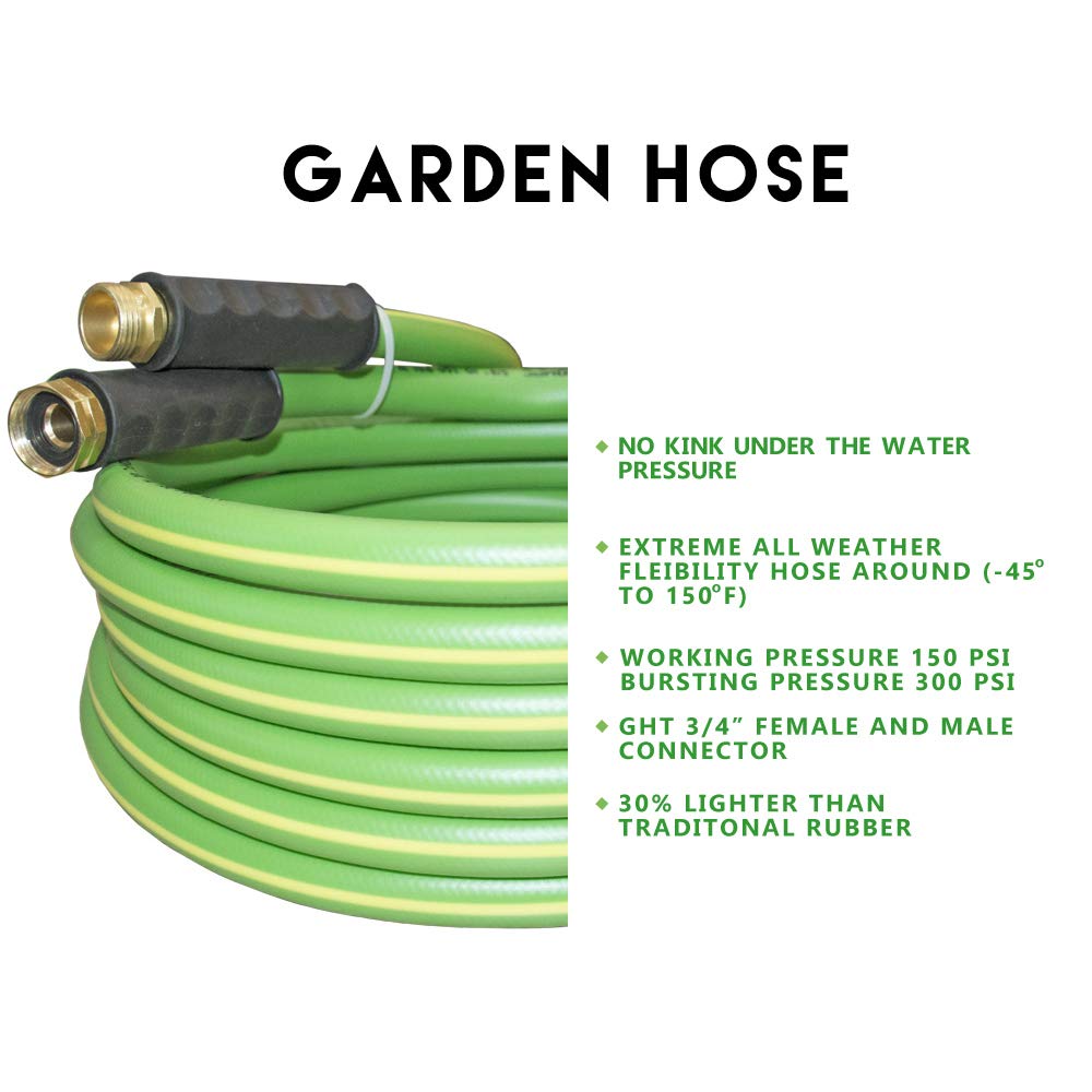 HQMPC garden hose kink-free design stays flat under pressure.