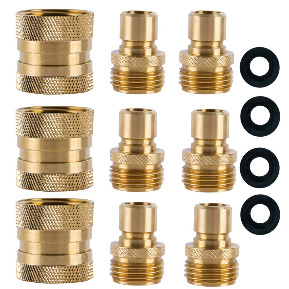 HQMPC garden hose quick connect set in brass for effortless switching