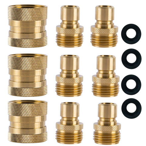HQMPC garden hose quick connect set in brass for effortless switching