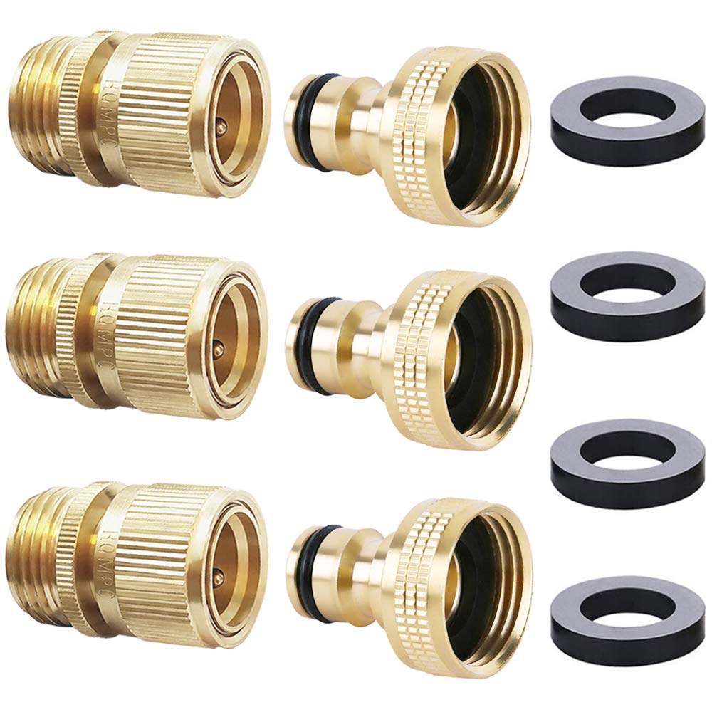 HQMPC garden hose quick connector brass assembly enables seamless hose setup.