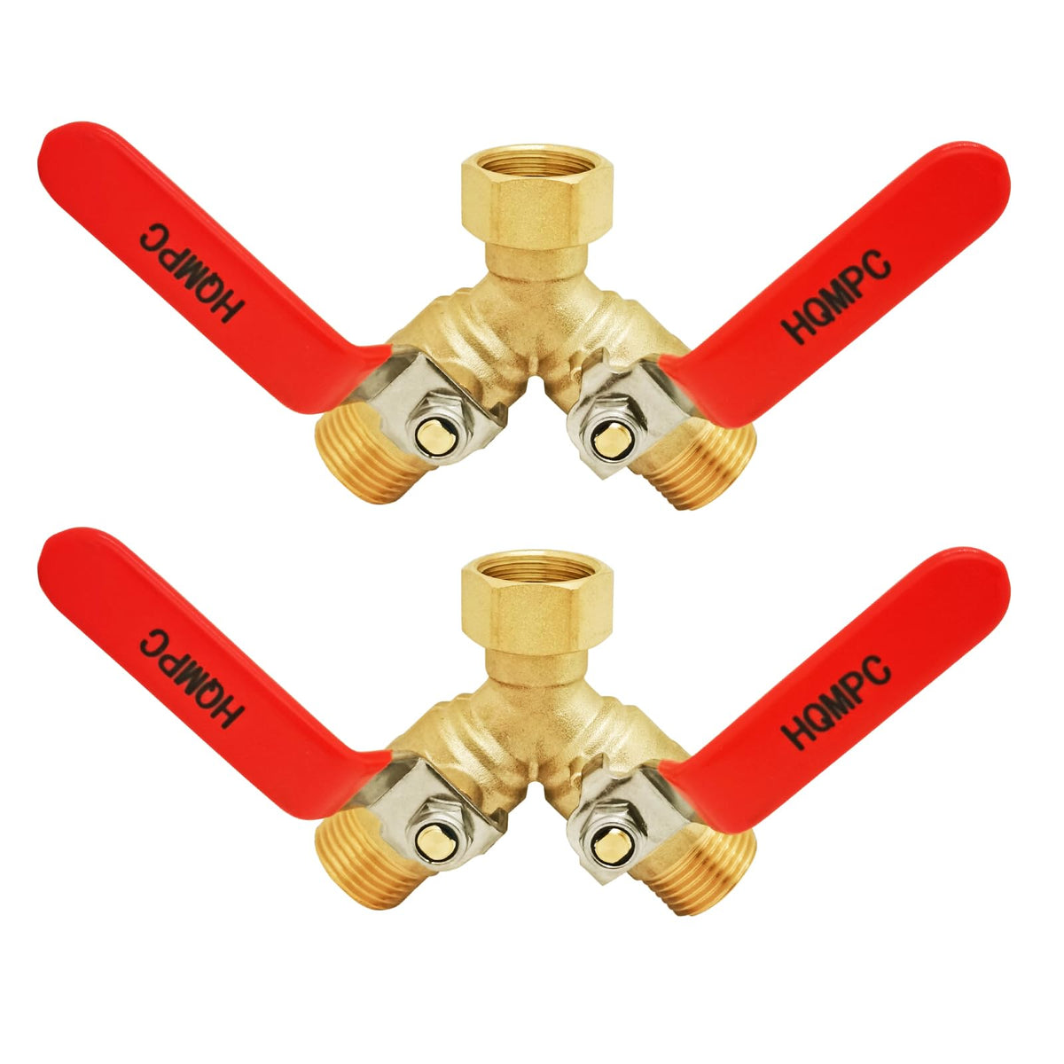 HQMPC garden hose Y valve brass body for full-port high-flow