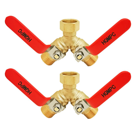 HQMPC garden hose Y valve brass body for full-port high-flow